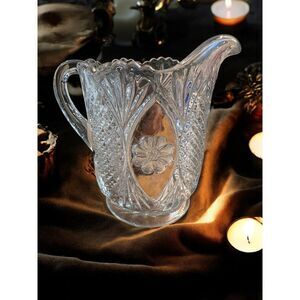 Vintage Cut Glass Pitcher Crystal